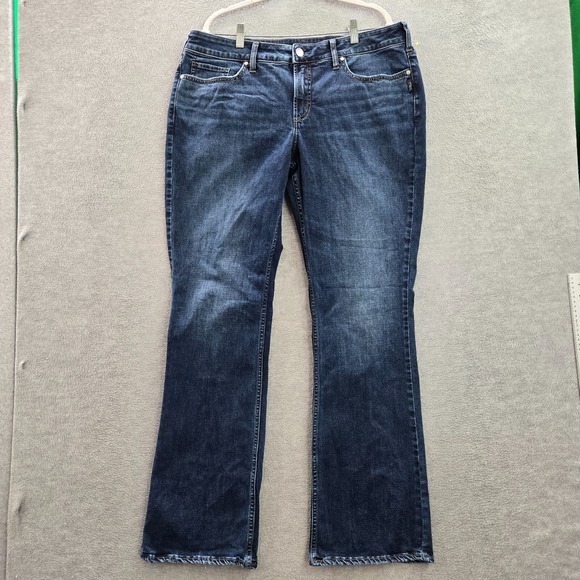 Silver Jeans Women Jeans 38x33 Suki Slim Bootcut High Rise Pockets Cotton Adult - Picture 1 of 12